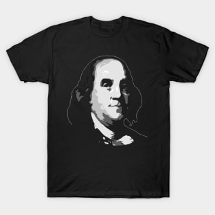 Benjamin Franklin Black and White T-Shirt